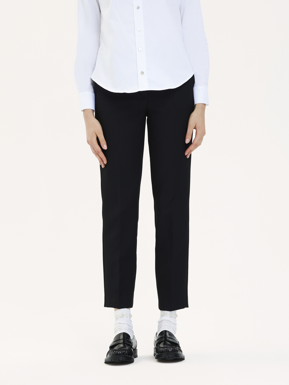 Dress pants with a crease
